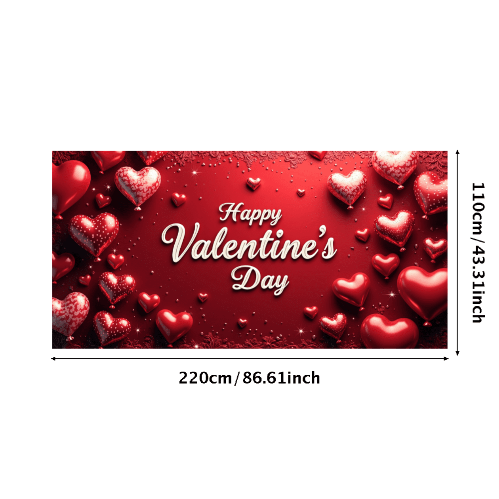 LUUFILx Valentine's Day Backdrop Banner with Red Roses and Hearts Party ...