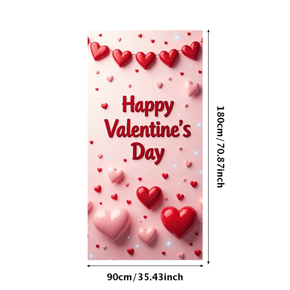 LUUFILx Valentine's Day Backdrop Banner with Red Roses and Hearts Party ...