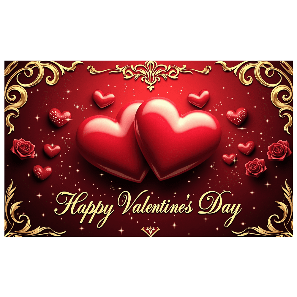LUUFILx Valentine's Day Backdrop Banner Romantic Heart Decoration ...