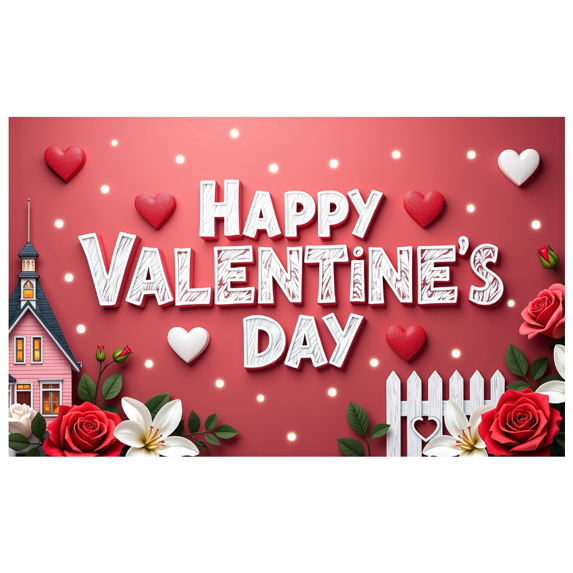 LUUFILx Valentine's Day Backdrop Love Decoration Celebration Valentine's Party Banner Romantic Photography Props Background Decors Party Supplies