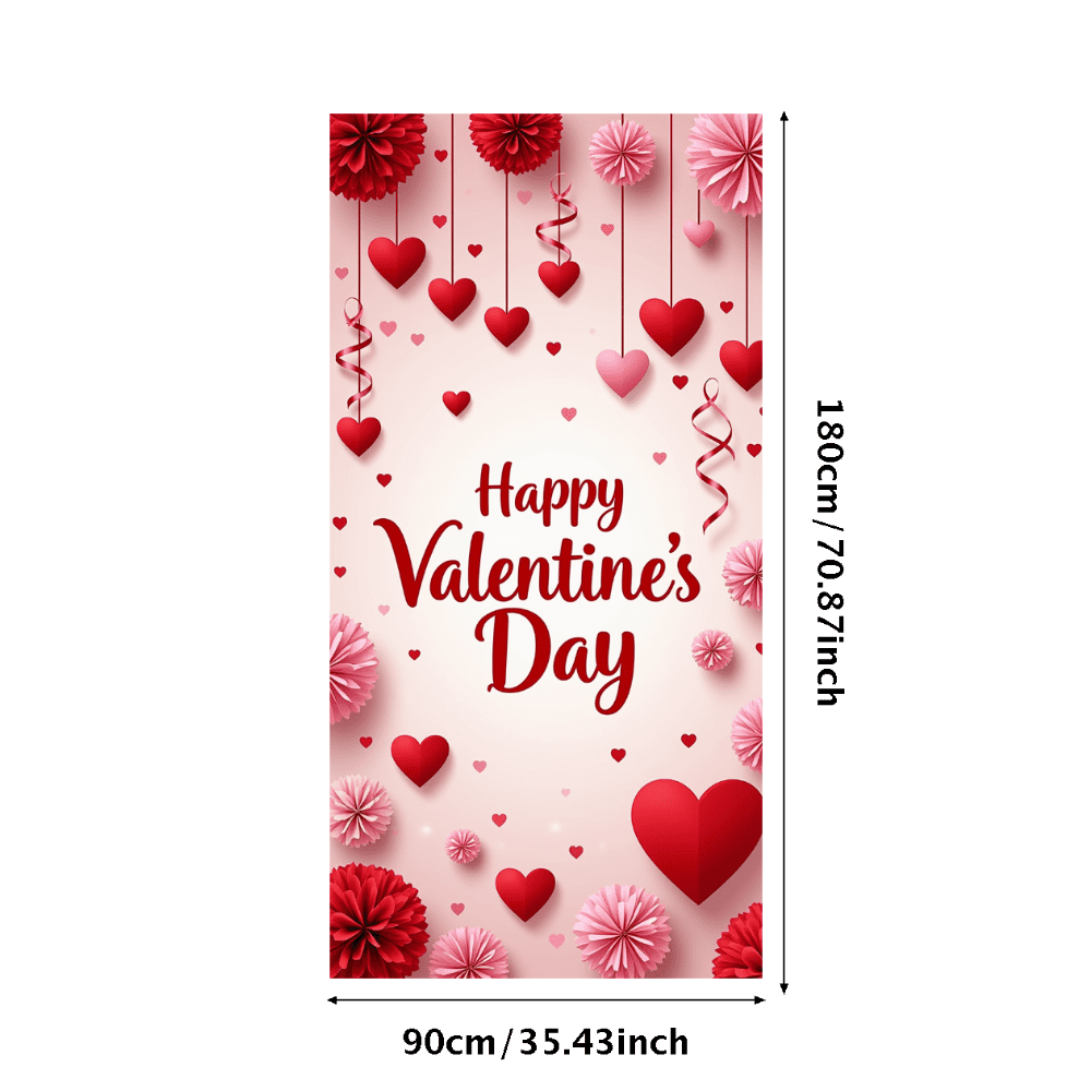 LUUFILx Valentine's Day Backdrop Romantic Heart Decorations Banner for ...