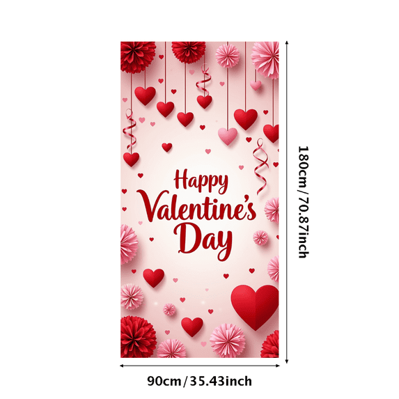 LUUFILx Valentine's Day Backdrop Romantic Heart Decorations Banner for Party Photography Props Background Celebration Event Supplies