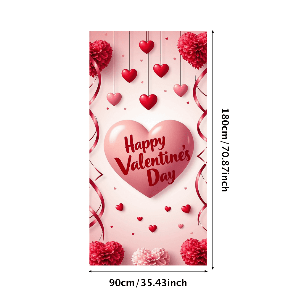 LUUFILx Valentine's Day Backdrop Romantic Heart Decorations Banner for ...