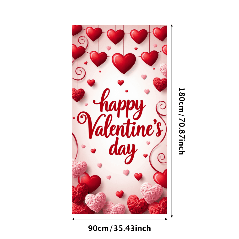 LUUFILx Valentine's Day Backdrop Romantic Heart Decorations Banner for ...
