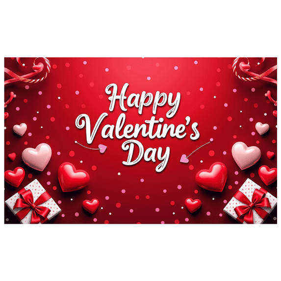 LUUFILx Valentine's Day Backdrop Romantic Heart Roses Party Supplies Wedding Decoration Happy Valentine Background Banner Photography Props Celebration