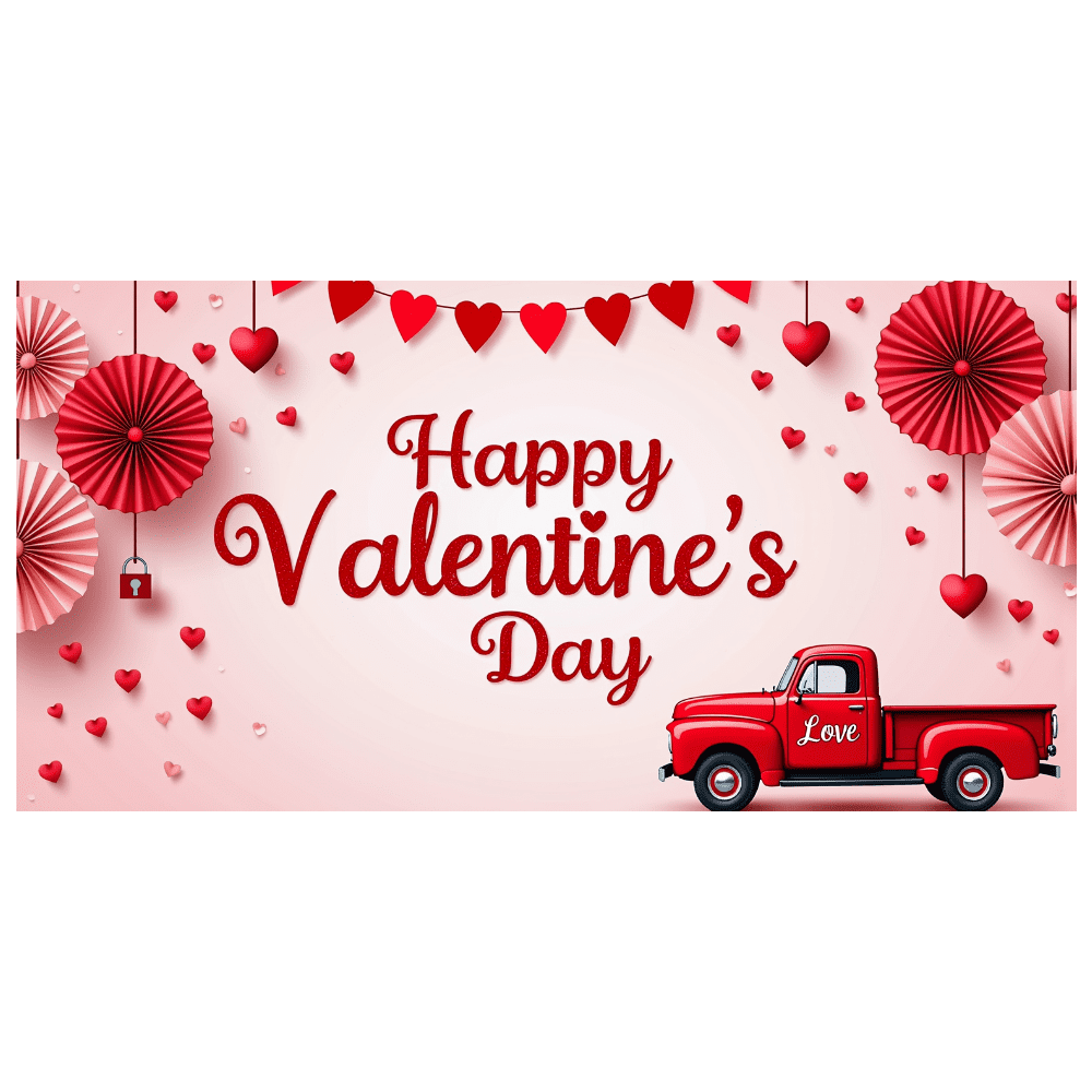LUUFILx Valentine's Day Backdrop Romantic Heart Roses Party Supplies ...