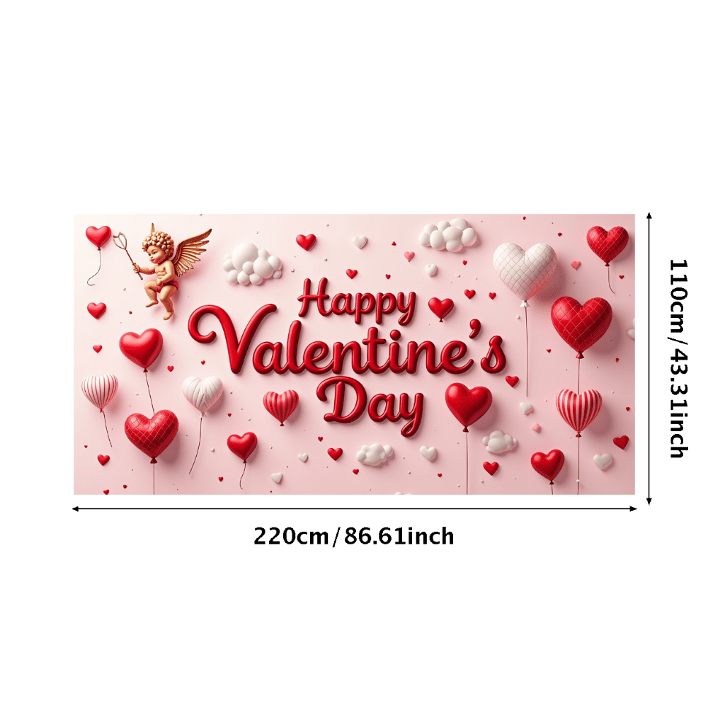 LUUFILx Valentine's Day Backdrop Romantic Heart Roses Party Supplies ...