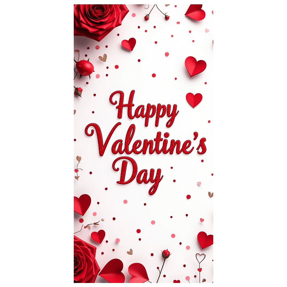 LUUFILx Valentine's Day Banner with Hearts and Roses Party Background ...