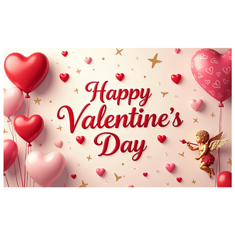 LUUFILx Valentine's Day Banner with Hearts and Roses Party Background ...