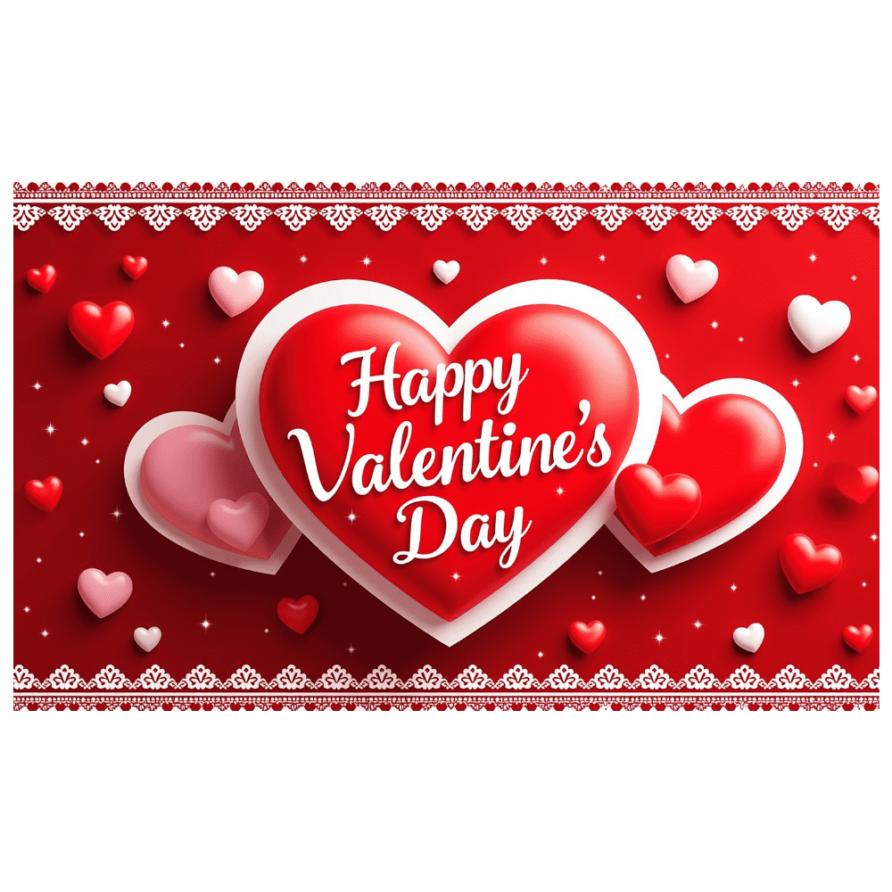 LUUFILx Valentine's Day Banner with Hearts and Roses Party Background ...