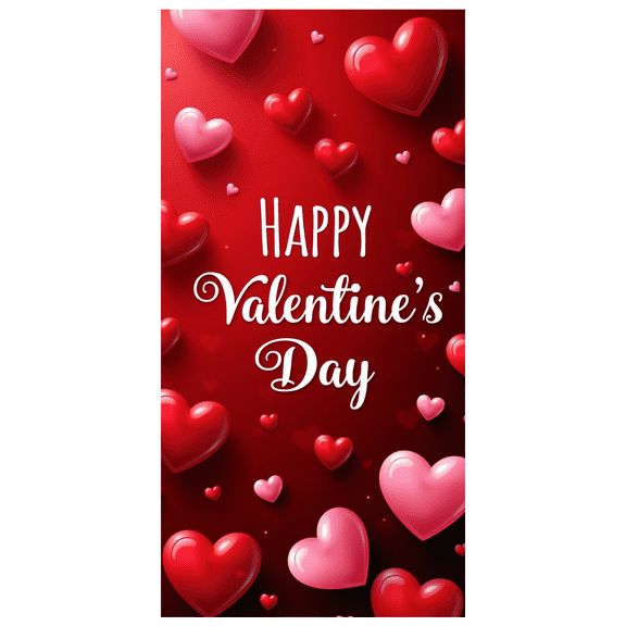 LUUFILx Valentine's Day Banner with Hearts and Roses Party Background Decoration Backdrop Romantic Celebration Event Photography Decor