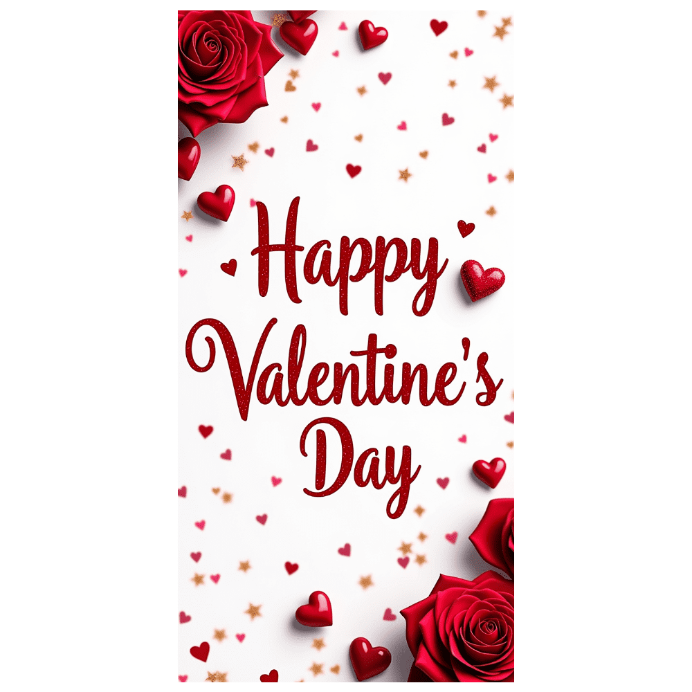 LUUFILx Valentine's Day Banner with Hearts and Roses Party Background ...