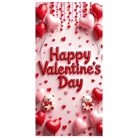 LUUFILx Valentine's Day Celebration Backdrop Heart Decorations Photography Props Romantic Party Supplies Banner Background Wedding Decor