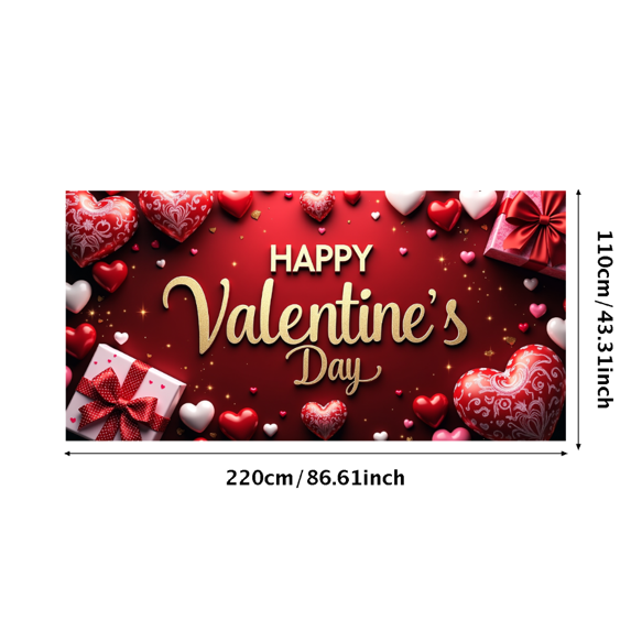 LUUFILx Valentine's Day Celebration Backdrop Heart Decorations Photography Props Romantic Party Supplies Banner Background Wedding Decor
