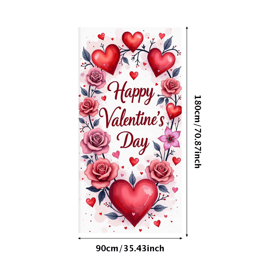 LUUFILx Valentine's Day Decoration Romantic Rose Heart Banner for Party ...