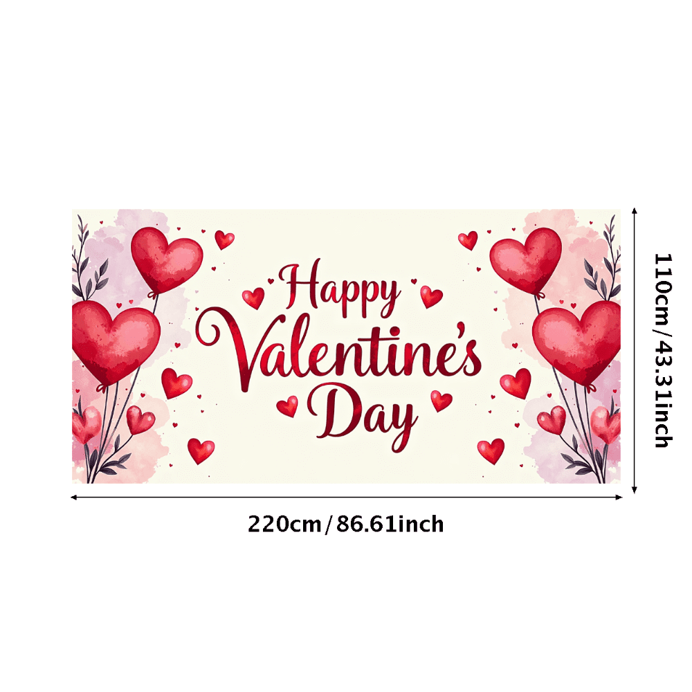 LUUFILx Valentine's Day Decoration Romantic Rose Heart Banner for Party ...