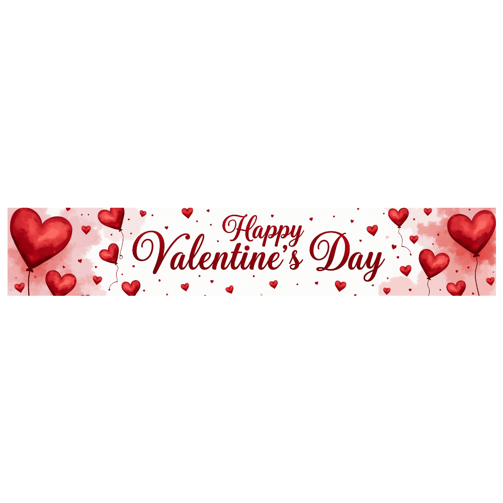 LUUFILx Valentine's Day Decoration Romantic Rose Heart Banner for Party ...