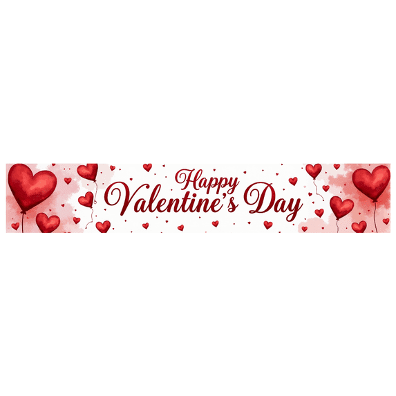 LUUFILx Valentine's Day Decoration Romantic Rose Heart Banner for Party Supplies Photography Backdrop Celebration Props Background Decor