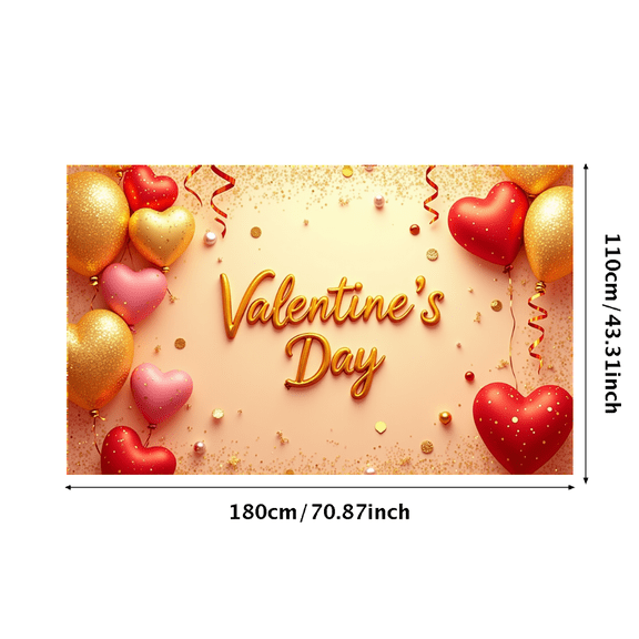 LUUFILx Valentine's Day Heart Balloon Backdrop Romantic Celebration Banner Party Photo Booth Wedding Anniversary Background Event Decoration
