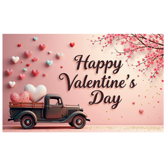 LUUFILx Valentine's Day Heart Banner Backdrop for Party Decorations Photography Props Happy Valentine's Day Celebration Background Decors Event Supplies