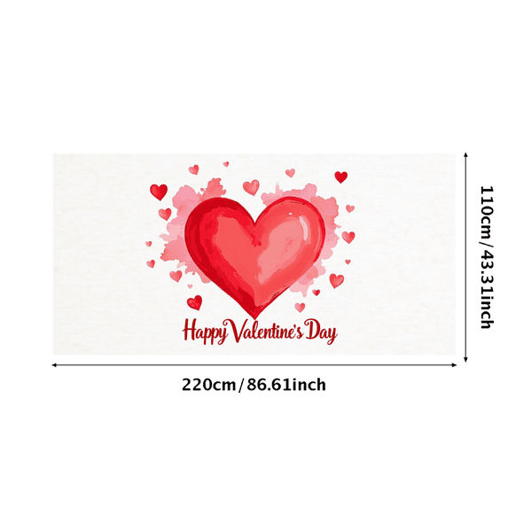 LUUFILx Valentine's Day Heart Banner Backdrop for Party Decorations Photography Props Happy Valentine's Day Celebration Background Decors Event Supplies