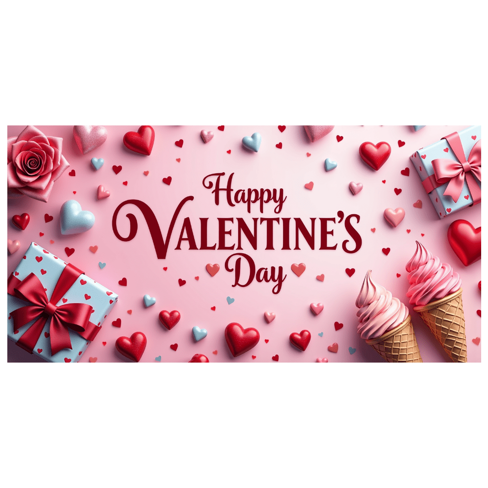 LUUFILx Valentine's Day Heart Shaped Banner Background for Party ...