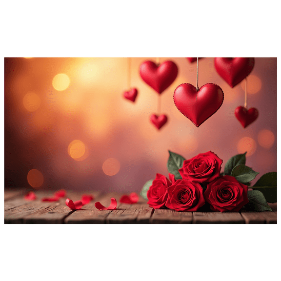 LUUFILx Valentine's Day Heart Themed Backdrop Banner Romantic Love Decoration Background for Party Supplies Wedding Photography Props Events Celebrations