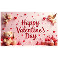 thumbnail image 1 of LUUFILx Valentine's Day Love Backdrop Cupid Heart Banner Wedding Party Decoration Celebration Photography Prop Romantic Background, 1 of 8