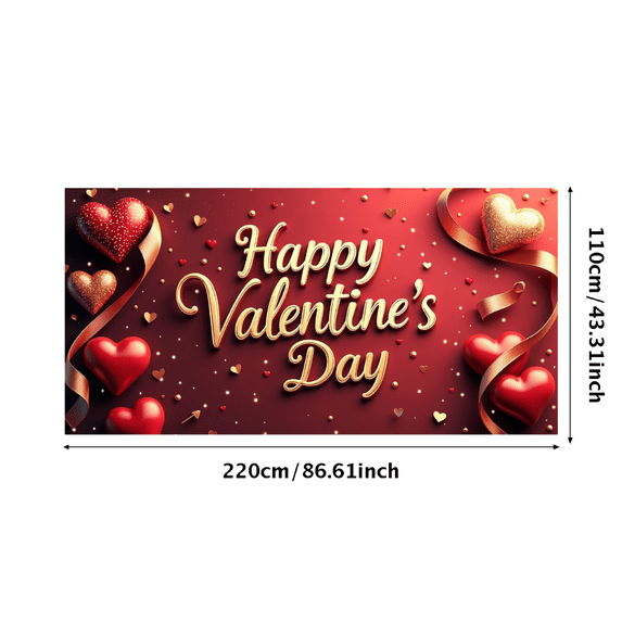 LUUFILx Valentine's Day Love Backdrop Cupid Heart Banner Wedding Party Decoration Celebration Photography Prop Romantic Background