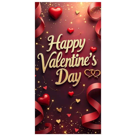 LUUFILx Valentine's Day Love Backdrop Cupid Heart Banner Wedding Party Decoration Celebration Photography Prop Romantic Background