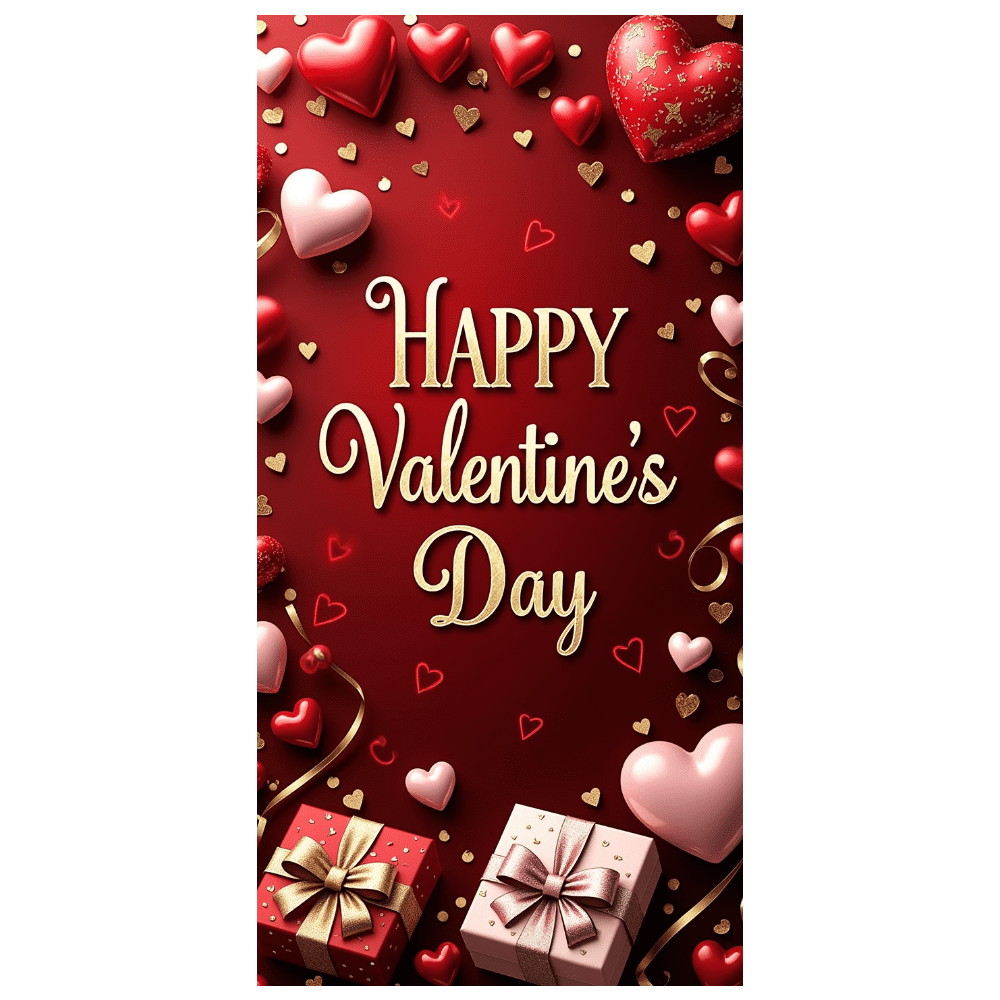 LUUFILx Valentine's Day Romantic Backdrop Roses Chocolate Hearts Banner ...