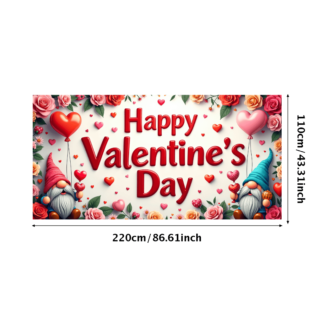 LUUFILx Valentine's Day Romantic Backdrop Roses Chocolate Hearts Banner ...