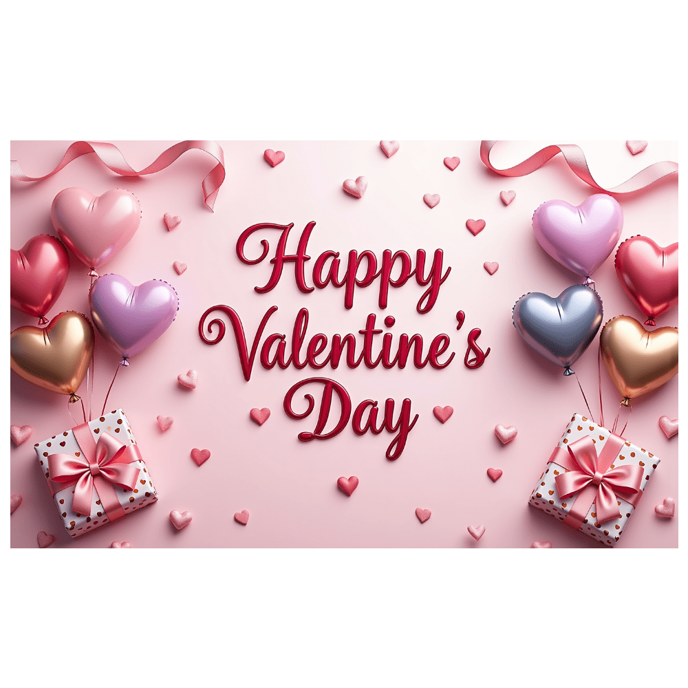 LUUFILx Valentine's Day Romantic Backdrop Roses Chocolate Hearts Banner ...