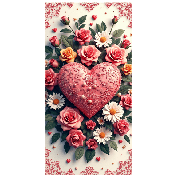 LUUFILx Valentine's Day Romantic Roses String Lights Photography Backdrop Decorations Heart Props Background Party Supplies Wedding Decor Banner