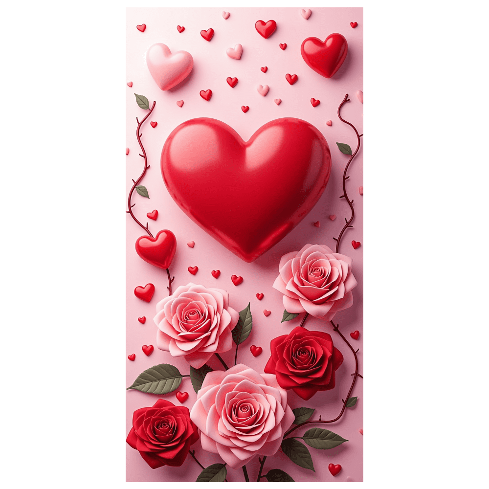 LUUFILx Valentine's Day Romantic Roses Wedding Backdrop Love Heart ...