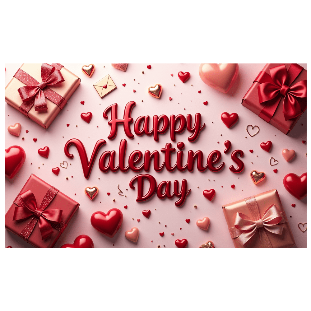 LUUFILx Valentines Day Backdrop Rose Heart Background Banner Romantic ...