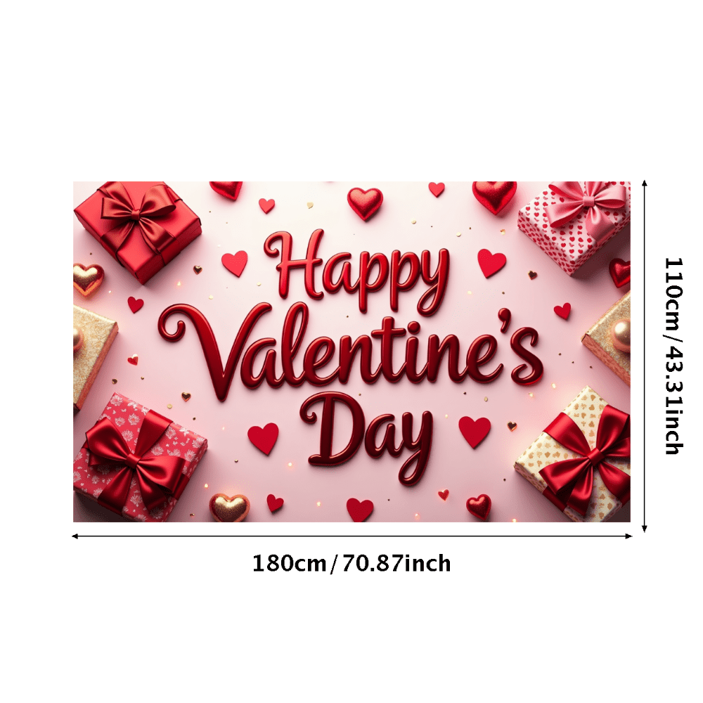 LUUFILx Valentines Day Backdrop Rose Heart Background Banner Romantic ...