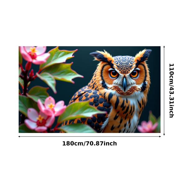 LUUFILx Vibrant Owl Design with Pink Flowers Background Banner Party Decorations Backdrop