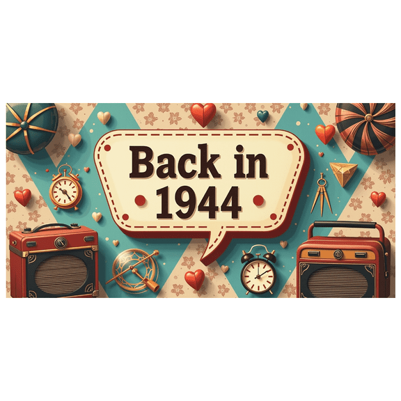 LUUFILx Vintage 1944 Backdrop Banner Retro Party Decoration Nostalgia Event Background Timeless Reunion Celebration Milestone Anniversary Decor