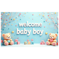 thumbnail image 1 of LUUFILx Welcome Baby Boy Backdrop Banner Nursery Shower Decorations Party Supplies Photography Props Background Decor Celebration Event, 1 of 7