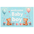 thumbnail image 1 of LUUFILx Welcome Baby Boy Banner Photography Props Party Supplies Baby Shower Decoration Entrance Blue Teddy Bear Background Backdrop Decor, 1 of 8