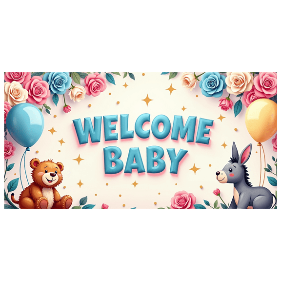 LUUFILx Welcome Baby Shower Backdrop Cute Baby Room Photography Props Decoration Event Background Banner Party Supplies Gender Reveal