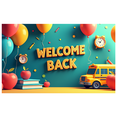 thumbnail image 1 of LUUFILx Welcome Back Banner Colorful School Decor Party Supplies Festive Event Poster Background Photography Props Classroom Decorations Home Celebrations, 1 of 8