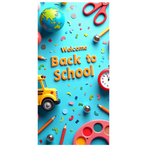 LUUFILx Welcome Back to School Banner Backdrop for Classroom Decor Kids Event Background Party Decorations School Supplies Photography Props Backdrop Banner