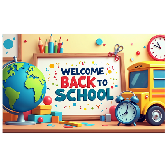 LUUFILx Welcome Back to School Banner Backdrop for Classroom Decor Kids Event Background Party Decorations School Supplies Photography Props Backdrop Banner