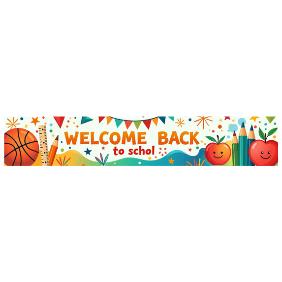 LUUFILx Welcome Back to School Banner Backdrop for Classroom Decor Kids Event Background Party Decorations School Supplies Photography Props Backdrop Banner