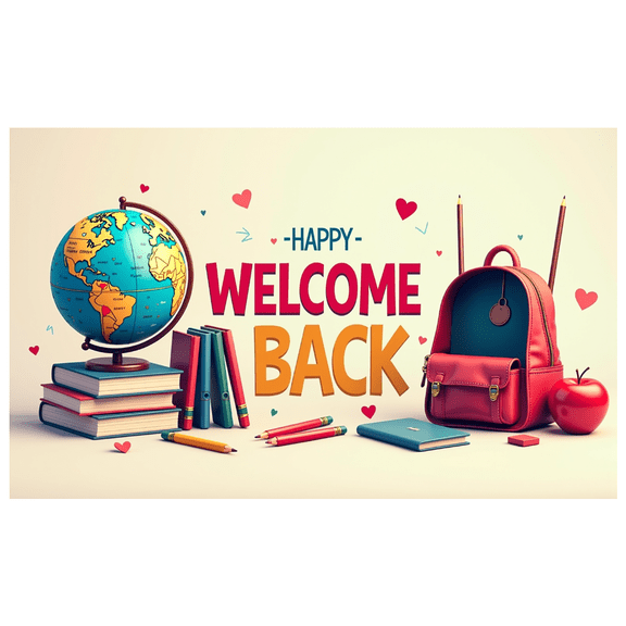 LUUFILx Welcome Back School Banner Classroom Decorations Backdrop First Day Home School Event Party Supplies Happy Background Decoration Photography Props