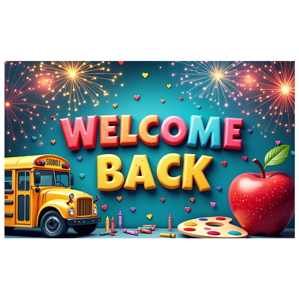 LUUFILx Welcome Back to School Banner Background with School Bus and ...