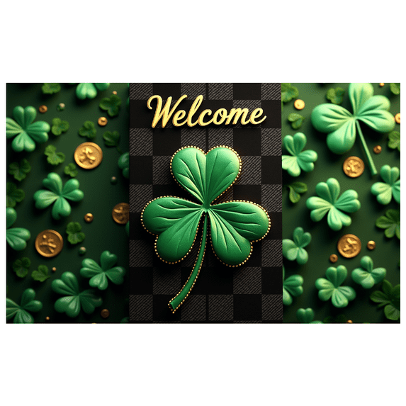 LUUFILx Welcome Clover Banner Door Decoration Backdrop for St Patrick's Day Party Supplies Photography Props Event Decorations Celebration Background