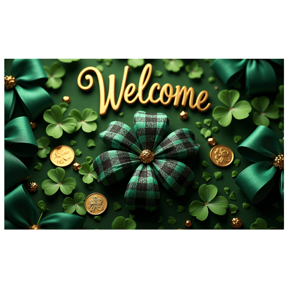 LUUFILx Welcome Clover Banner Door Decoration Backdrop for St Patrick's Day Party Supplies Photography Props Event Decorations Celebration Background